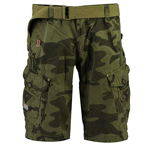 Geographical Norway Cargo Shorts Kurze Hose Bermuda mit Gürtel Short Hunter im Bundle mit UD Bandana (5XL, Antracite) im Sale