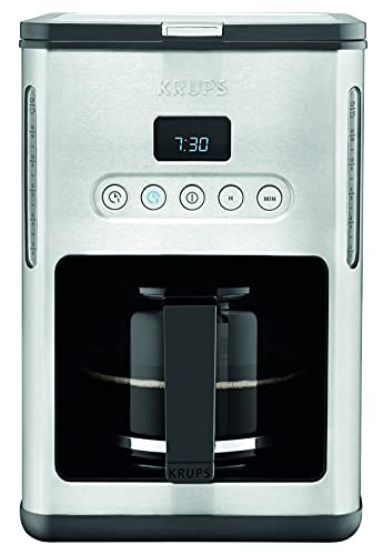 Krups KM442D Premium Filter-Kaffeemaschine | 10-15 Tassen | 1,000 Watt | programmierbar | Warmhaltefunktion | edelstahl | schwarz