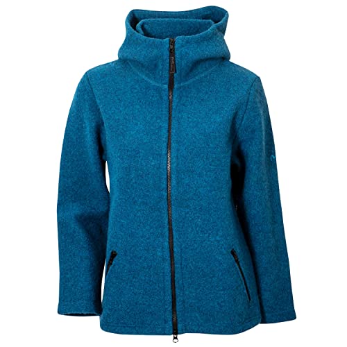 Mufflon Damen Wolljacke Mu- Nele W100 mit Kapuze sea Petrol - im Sale