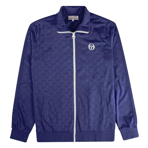 Sergio Tacchini Nezzo Retro-Trainingsjacke für Herren, Marineblau (UK, Alpha, L, Regular, Regular), navy im Sale