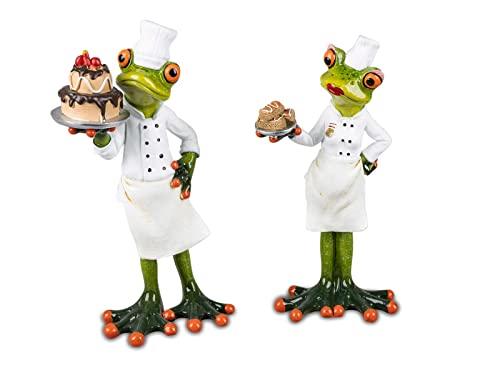 formano 2er Set lustige Frösche Frosch als Bäcker Konditor Konditorin Figur Froschpaar