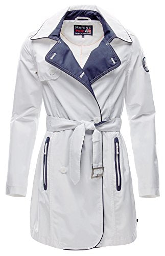 marinepool Damen Norma Trench Coat Women Jacke, White, im Sale