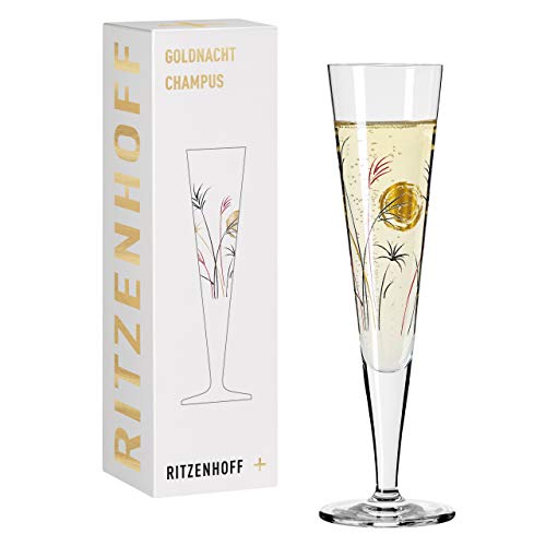 RITZENHOFF 1071013 Champagnerglas 200 ml - Serie Goldnacht Nr. 13 - Edles Designerstück mit Echt-Gold - Made in Germany im Sale