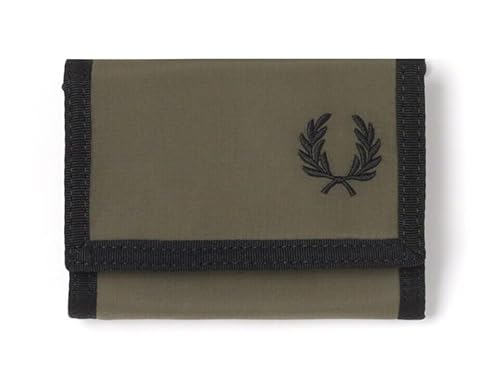 Fred Perry L6272 Q55 Geldbörse für Herren und Damen, Ripstop, gefaltet, Klettverschluss, Einheitsgröße, Grün, Uniform Green, Einheitsgröße, Klassisch im Sale