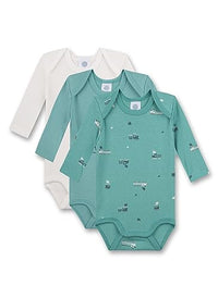 Thumbnail for Sanetta Baby-Jungen 324444 Body Langarm 3er Set, Green Aqua, 56 Pack im Sale