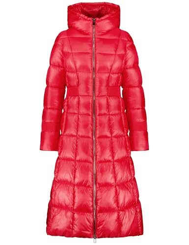 Taifun Damen Taillierter Steppmantel mit Shiny-Finish Langarm unifarben Cherry Red 46 im Sale