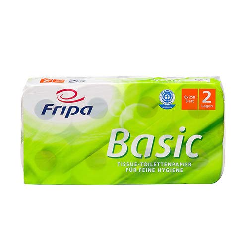 64 Toilettenpapier 2-lagig, Basic weiss, 250 Blatt pro Rolle