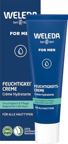 WELEDA Bio FOR MEN Feuchtigkeitscreme – frische Naturkosmetik Männer Gesichtscreme Hautpflege für trockene & empfindliche Haut. Schnell einziehende Herren Gesichtspflege mit Jojobaöl & Sesamöl (30ml) im Sale