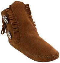 Thumbnail for Minnetonka Mens Two Button Softsole Boot, Brown, Size 11 im Sale