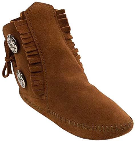 Minnetonka Mens Two Button Softsole Boot, Brown, Size 11 im Sale