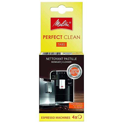 Melitta 178599 Perfect Clean Reinigungstabs für Kaffeevollautomaten und Espressomaschinen | 4 Tabs | gründlich und schonend, Silbern