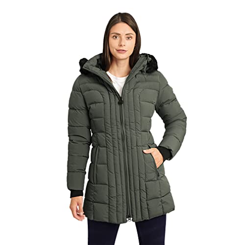 Knuffelwuff Damen Winterjacke Amsterdam Größe: M / 38 Khaki - Warme atmungsaktive wasserabweisende Jacke für Wandern, Reisen, Gassi gehen