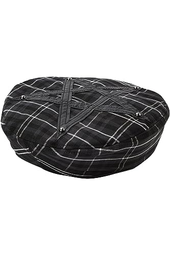 Killstar Barett - Dark Fate Beret Ash Tartan im Sale