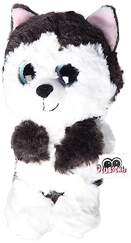 NICI Glubschis: Das Original – Glubschis Husky Barkley 15 cm – Kuscheltier Hund mit großen Augen – Flauschiges Plüschtier mit großen Glitzeraugen – Schmusetier für Kuscheltierliebhaber – 45558