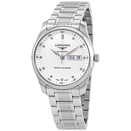 Longines Master Automatik Diamant Silber Zifferblatt Herrenuhr L29104776, Modern im Sale