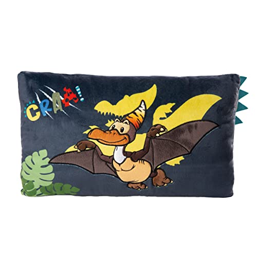 NICI Kissen Dino Orny 43 x 25 cm – rechteckiges Kuschelkissen mit niedlichem Dinosaurier-Motiv, Dekokissen für Kinder & Erwachsene, 48821, tolle Geschenkidee, blau im Sale