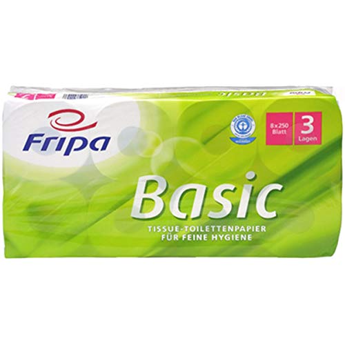 fripa 1510820 Toilettenpapier Basic, 3-lagig, weiß