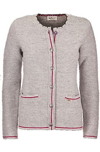 Luis Trenker Damen Wanda Trachtenstrickjacke, Grau (Grau 8500), Medium im Sale