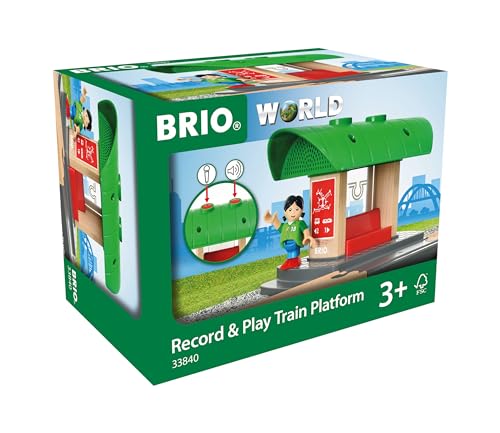 BRIO World 33840 Bahnhof mit Aufnahmefunktion - Eisenbahnzubehör Holzeisenbahn - Kleinkinderspielzeug empfohlen für Kinder ab 3 Jahren im Sale