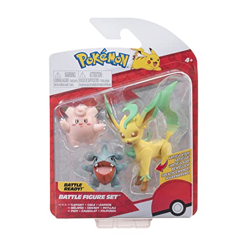 Pokémon PKW2806 Battle Figure Set - Piepi, Kaumalat, Folipurba offizielles Battlefigurenset Figurenset, Mehrfarbig im Sale