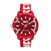 Thumbnail for Diesel Herrenuhr , Solarbetriebenes Dreizeigerwerk, 48MM Rotes Rizinusölgehäuse mit einem ProPlanet Textilband, DZ4620 im Sale