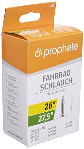 Prophete Fahrradschlauch 26 Zoll | 27,5 Zoll | Autoventil | ETRTO 47-559, 50-559, 54-559, 57-559, 47-584, 50-584, 54-584, 57-584 | geeignet von 26 x 1,75 Zoll bis 27,5 x 2,25 Zoll im Sale