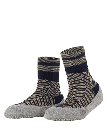 FALKE Damen Cosyshoe Herringbone W HP Schurwolle Rutschhemmende Noppen 1 Paar Hausschuh-Socken, Blau Midnight 6414, 37-38 im Sale