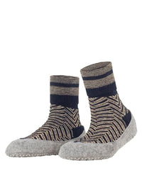 Thumbnail for FALKE Damen Cosyshoe Herringbone W HP Schurwolle Rutschhemmende Noppen 1 Paar Hausschuh-Socken, Blau Midnight 6414, 37-38 im Sale