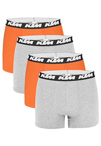 KTM by Freegun Boxershorts für Herren Unterwäsche Pant Men´s Boxer 4 er Multipack, Farbe:Light Grey/Orange, Bekleidungsgröße: im Sale