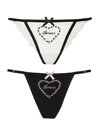 Thumbnail for Vive Maria Princess Love Damen Stringtanga-Set Creme/schwarz, im Sale