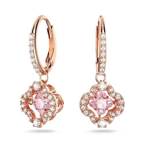 Swarovski Una Ohrringe, Glücksklee, Rosa, Roségold-Legierungsschicht im Sale