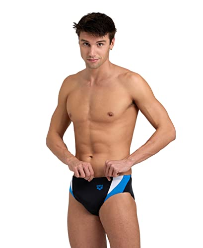 ARENA Herren Men's Panel Swim Briefs, Black-turquoise-white, 48 EU im Sale