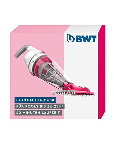 BWT BC50 Poolsauger | Effektive Reinigung von freistehenden Pools und Pools bis 25 m³ | Kabelloser Betrieb mit maximaler Bewegungsfreiheit | Hohe Saugleistung