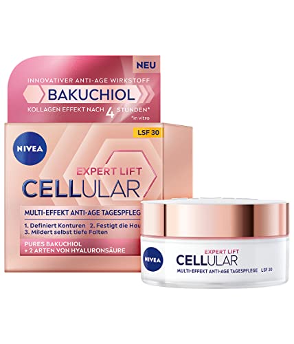 NIVEA Cellular Expert Lift Multi-Effekt Anti-Age Tagespflege, feuchtigkeitsspendende Tagescreme für eine jünger aussehende Haut, Feuchtigkeitscreme mit LSF 30 (50 ml)