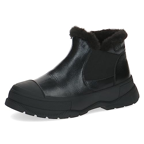 CAPRICE Damen Stiefeletten ohne Absatz Climotion aus Leder Gefüttert Weite G, Schwarz (Black Nappa), EU im Sale