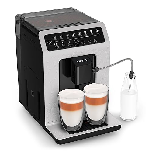 Krups Evidence ECOdesign Kaffeevollautomat mit Milchschlauch, 8 Getränke, 2-Tassen-Funktion, Recyceltes Material, Kaffeemaschine, Weiß/Schiefer, EA897A10 im Sale