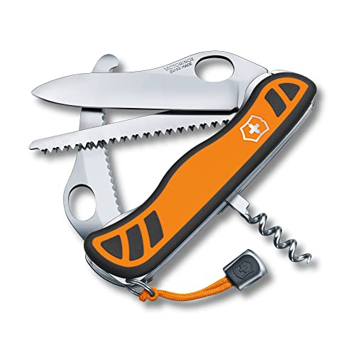 VICTORINOX Schweizer Taschenmesser Hunter XTM, Jagdmesser Klappmesser, 6 Funktionen inkl. Holzsäge, Einhand-Feststellklinge, Orange/Schwarz im Sale