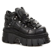 Thumbnail for New Rock 106 S29 Unisex Gothic Punk Schwarz Metallic Plateau Stiefeletten 12 im Sale