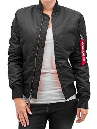 Alpha Industries Damen Bomberjacke MA-1 VF 59 Wmn, Schwarz (Black 03), Large (Herstellergröße: L) im Sale