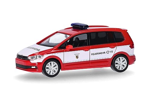 Herpa Modellauto VW Touran Feuerwehr Nürnberg, Miniatur im Maßstab 1:87, Sammlerstück, Made in Germany, Modell aus Kunststoff