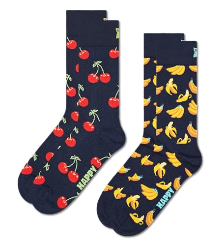 Happy Socks farbenfrohe und fröhliche Socken 2-Pack Classic Cherry Socks Größe 36-40