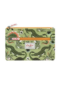 Thumbnail for Cath Kidston Crocodile Swamp Federmäppchen mit zwei Reißverschlussfächern, grünes Wachstuch, grün, Federmäppchen im Sale