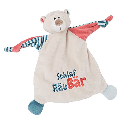 NICI 46732 Bär Schlaf RäuBär 25x25 cm ab 0+ Monaten – Kuscheltuch für Babys & Kleinkinder – Baby Kuscheltier/Schnuffeltuch – Schmusetuch für Mädchen & Jungen, BEIGE/BLAU im Sale