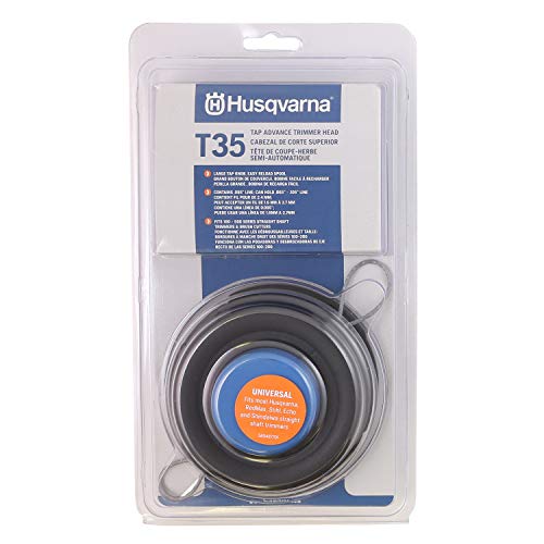 Husqvarna 537388101 Universal T35 Tap Advance Straight Shaft String Trimmer Kopf vorgewickelt mit 0,095 Zoll Schnur blau/schwarz im Sale