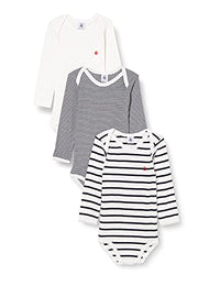 Thumbnail for Petit Bateau Unisex BabyGestreifter Body mit langen Ärmeln (3er Pack) , Variante 1, 4 Jahre im Sale