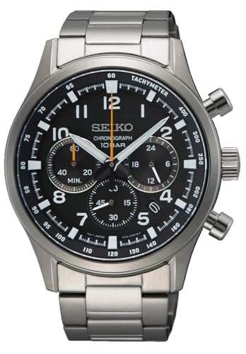 Seiko Herren Analog Quarz Uhr mit Edelstahl Armband SSB447P1 im Sale