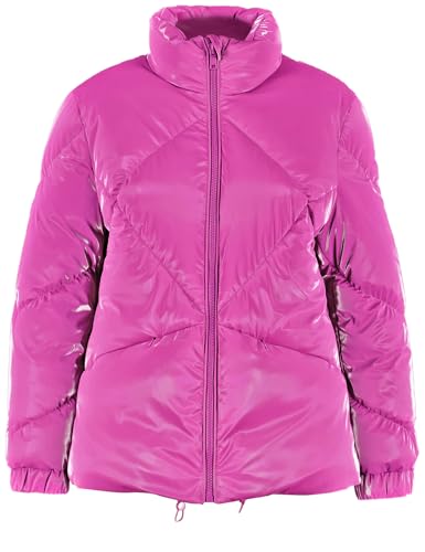 Samoon Damen Steppjacke mit Shiny-Effekt Langarm, elastischer Ärmelsaum unifarben Amazing Pink 44 im Sale