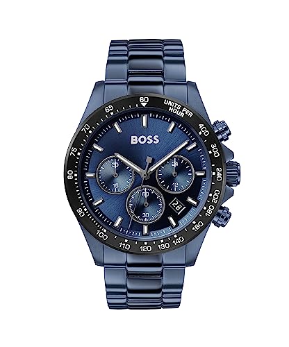 BOSS Chronograph Quarz Uhr Für Herren Mit Blaues Edelstahlarmband - 1513758 im Sale