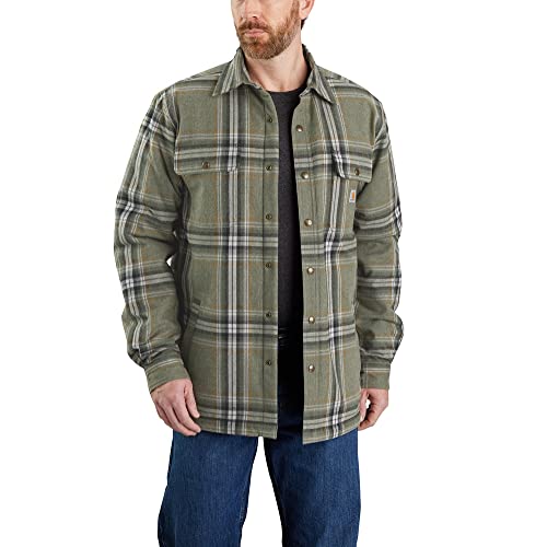 Carhartt Herren Langarmhemd Flannel Sherpa Lined Shirt, Farbe:Burnt Sienna, im Sale