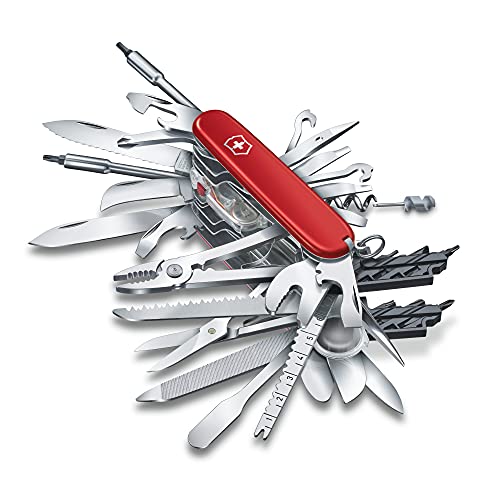 Victorinox, Taschenmesser, Swiss Champ , 91 mm, rot (73 Funktionen, Klinge, mit Wellenschliff, Klinge, Klinge) im Sale